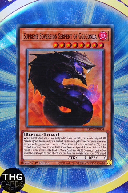 Supreme Sovereign Serpent of Golgonda LIOV-EN004 1st Ed Super Rare Yugioh Card
