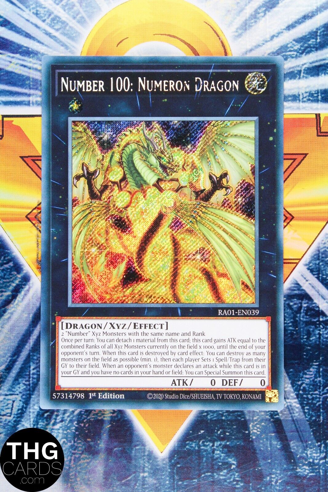 Number 100: Numeron Dragon RA01-EN039 1st Edition Secret Rare Yugioh Card