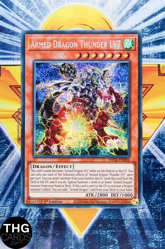 Armed Dragon Thunder LV7 MP22-EN002 1st Edition Secret Rare Yugioh Card