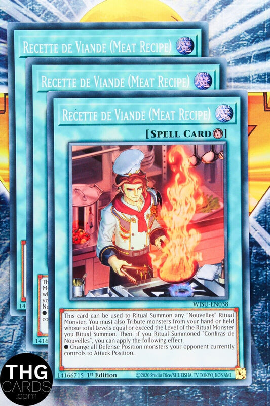 Recette de Viande (Meat Recipe) WISU-EN038 1st Ed Super Rare Yugioh Card Playset