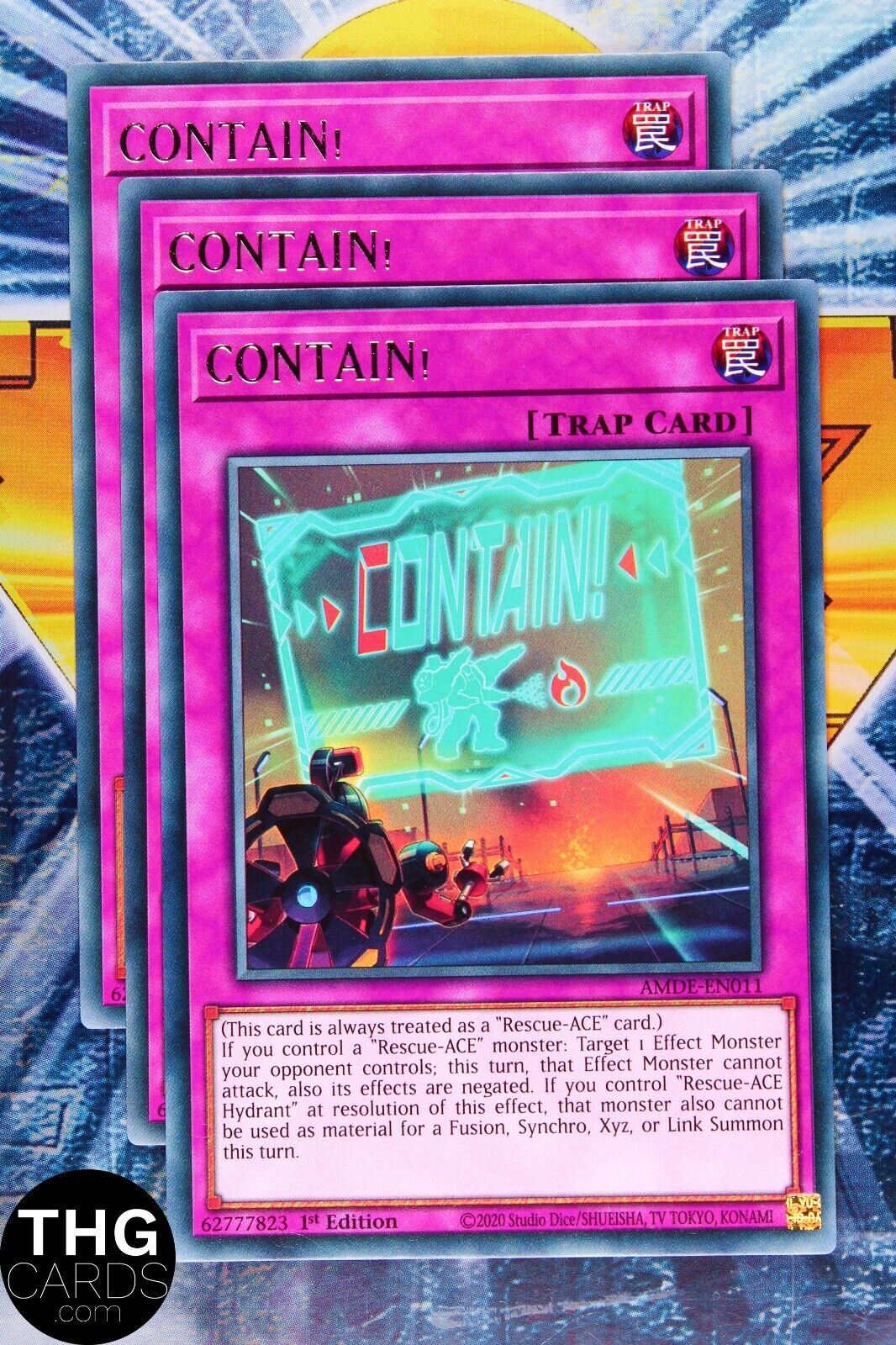 CONTAIN! AMDE-EN011 1st Edition Rare Yugioh Card Playset