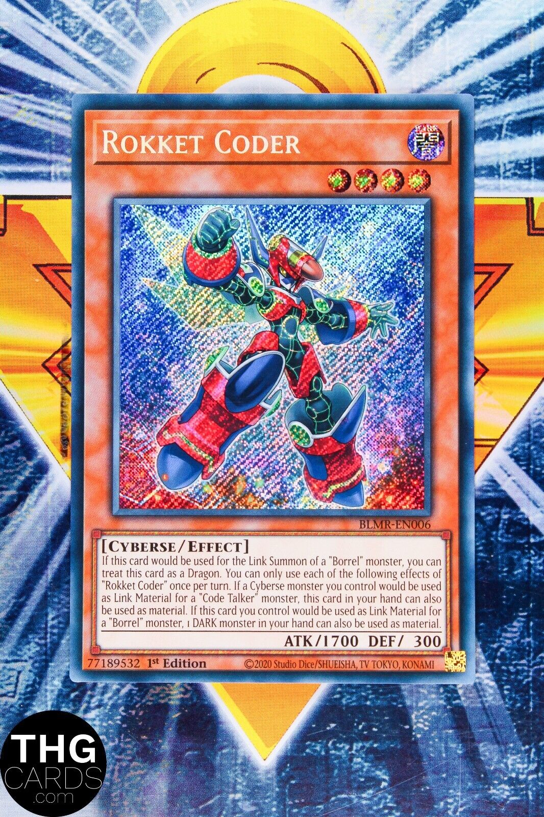 Rokket Coder BLMR-EN006 1st Edition Secret Rare Yugioh Card