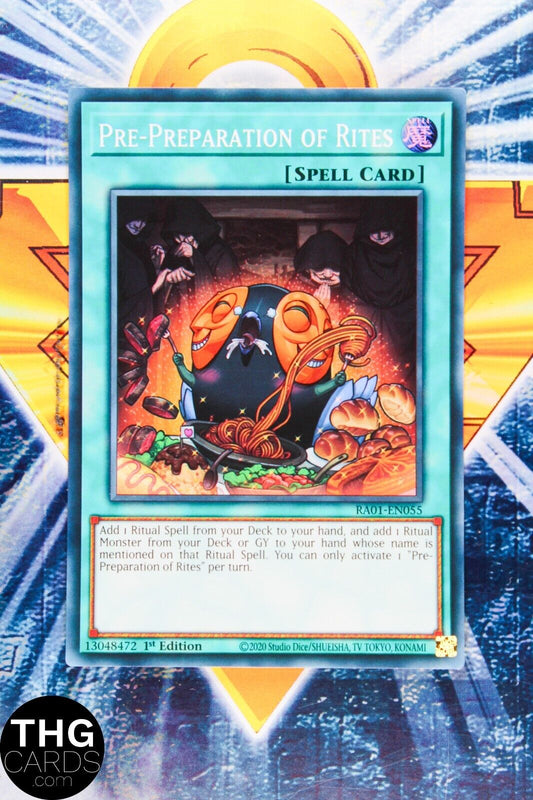 Pre-Preparation of Rites RA01-EN055 1st Edition Super Rare Yugioh Card