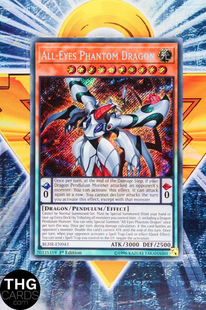 All-Eyes Phantom Dragon BLHR-EN043 1st Edition Secret Rare Yugioh Card Playset