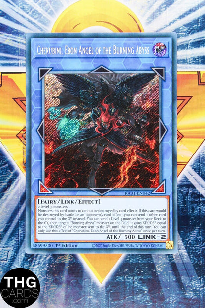 Cherubini, Ebon Angel of the Burning Abyss RA01-EN042 Secret Rare Yugioh Card