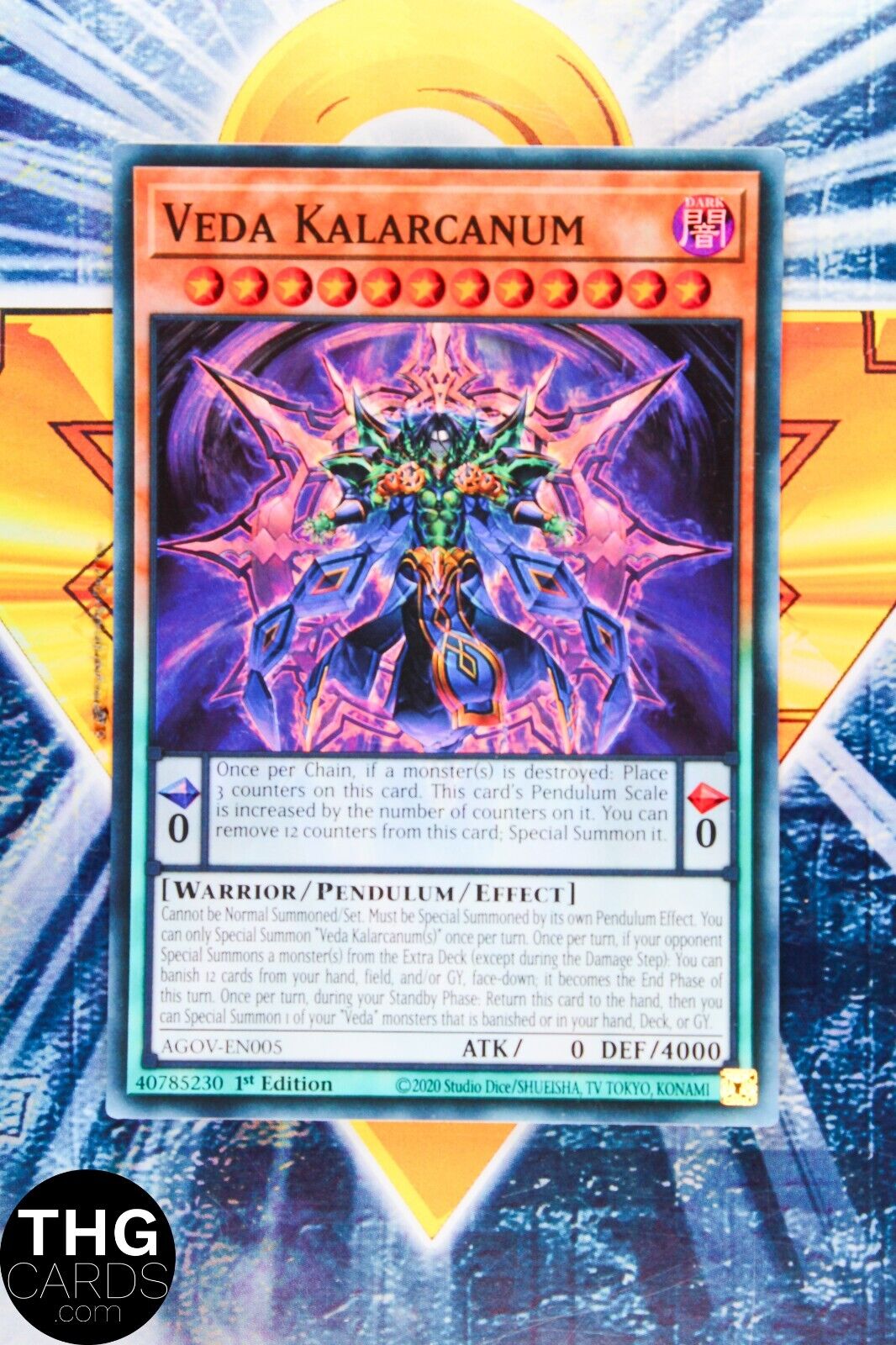 Veda Kalarcanum AGOV-EN005 1st Edition Super Rare Yugioh Card Playset