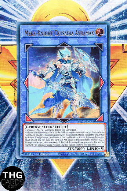 Mekk-Knight Crusadia Avramax RA01-EN044 1st Ed Ultra Rare Yugioh Card