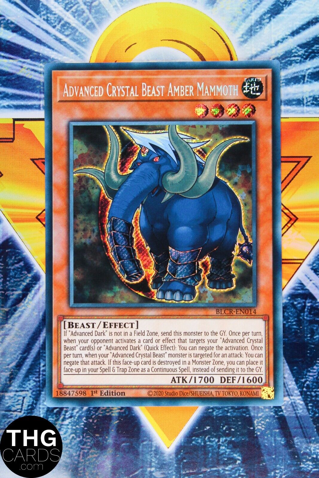 Advanced Crystal Beast Amber Mammoth BLCR-EN014 Secret Rare Yugioh Playset