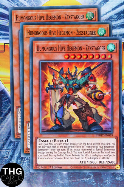 Humongous Hive Hegemon Zexstagger PHHY-EN099 1st Super Rare Yugioh Card Playset