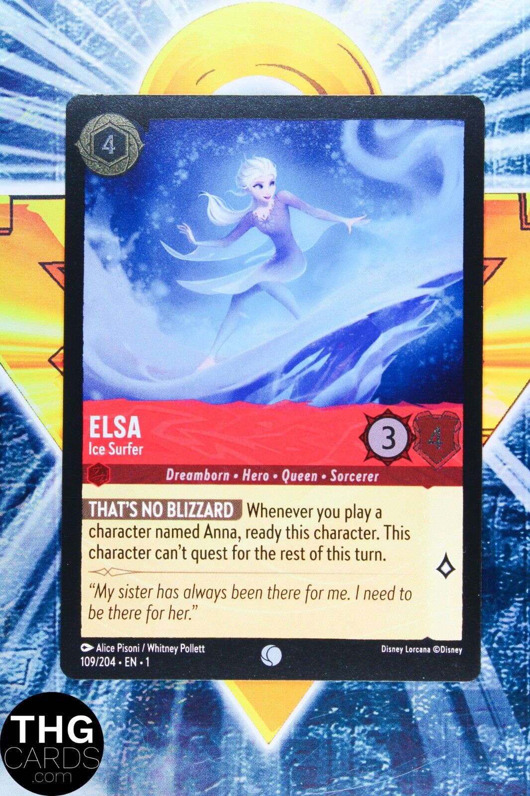 Elsa, Ice Surfer 109/204 Foil Common Lorcana First Chapter Card