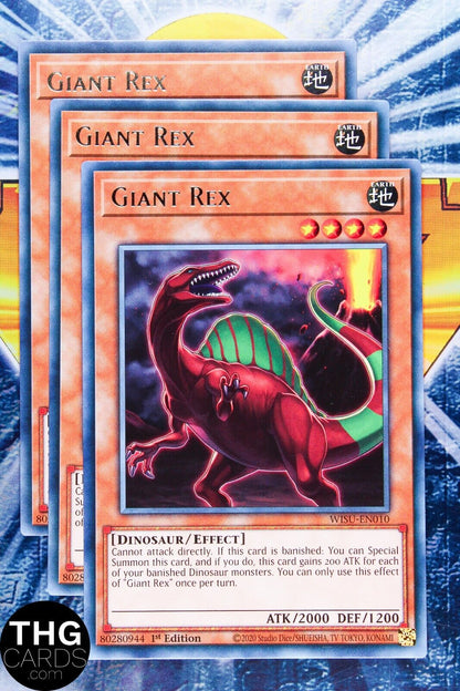 Giant Rex WISU-EN010 1st Edition Rare Yugioh Card Playset