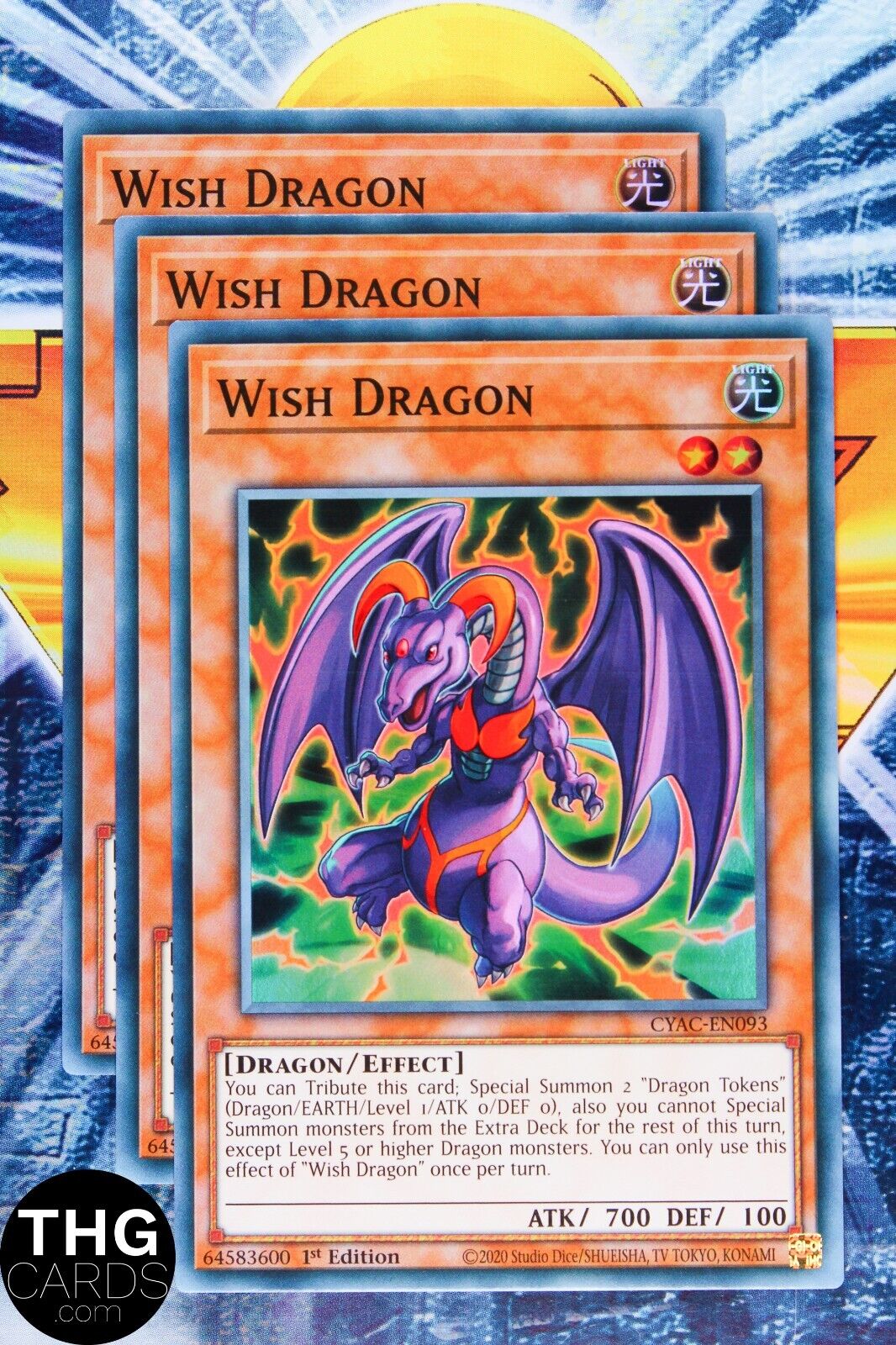 Wish Dragon CYAC-EN093 1st Edition Super Rare Yugioh Card Playset
