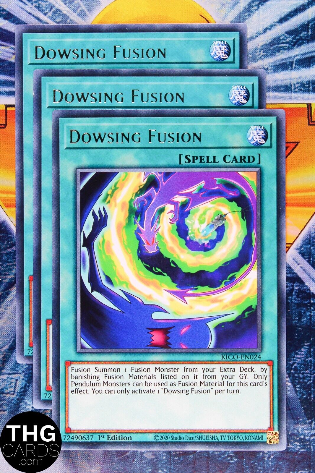 Dowsing Fusion KICO-EN024 1st Edition Rare Yugioh Card Playset