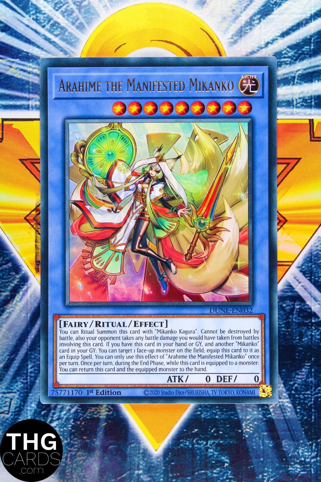 Arahime, The Manifested Mikanko DUNE-EN032 1st Edition Ultra Rare Yugioh Card