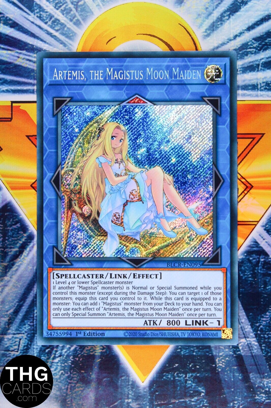 Artemis, the Magistus Moon Maiden BLCR-EN095 1st Edition Secret Rare Yugioh Card