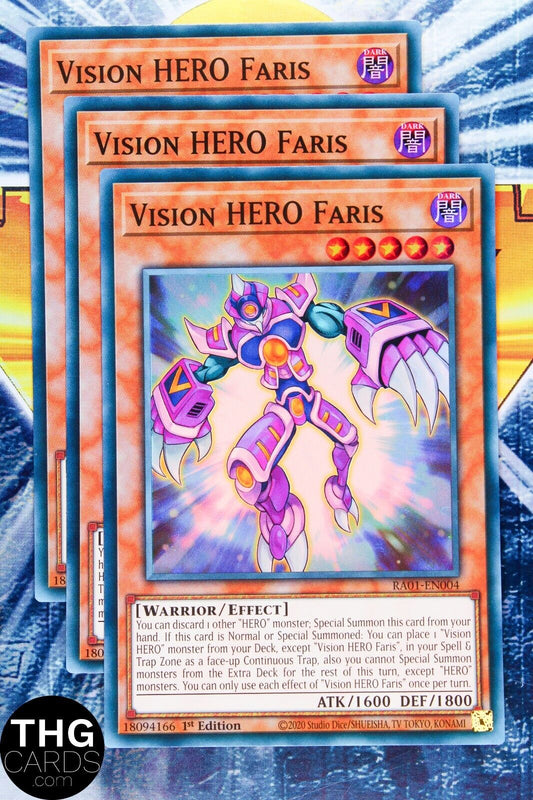 Vision Hero Faris RA01-EN004 1st Edition Super Rare Yugioh Card Playset