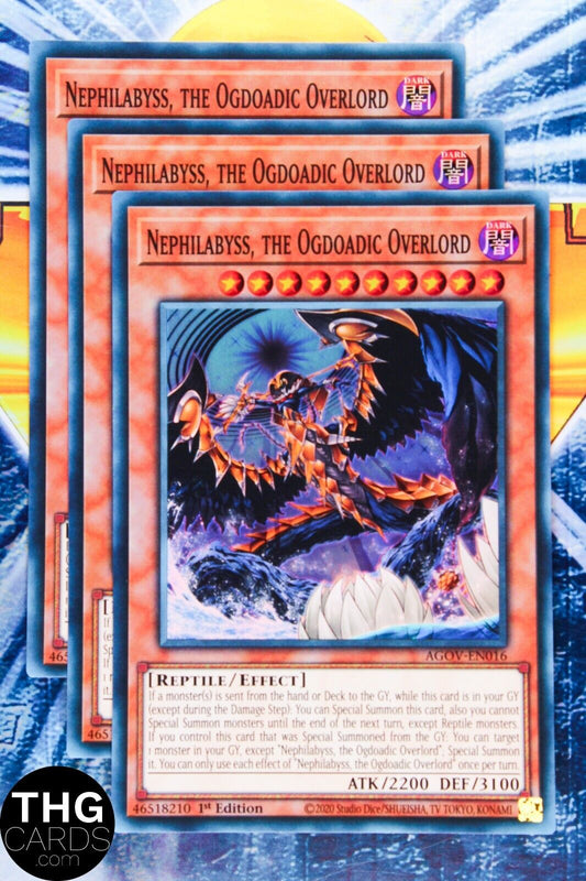 Nephilabyss, the Ogdoadic Overlord AGOV-EN016 1st Super Rare Yugioh Card Playset