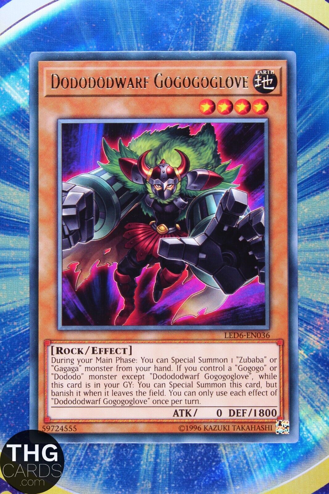 Dododowarf Gogogoglove LED6-EN036 Rare Yugioh Card