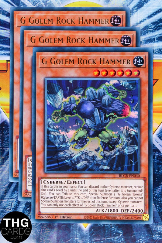 G Golem Rock Hammer BLCR-EN040 1st Edition Ultra Rare Yugioh Playset