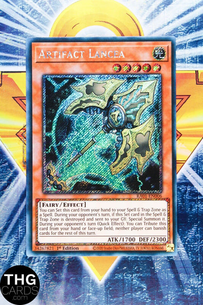 Artifact Lancea RA01-EN006 1st Edition Platinum Secret Rare Yugioh Card