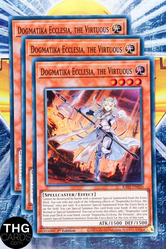 Dogmatika Ecclesia, the Virtuous RA01-EN020 1st Super Rare Yugioh Card Playset