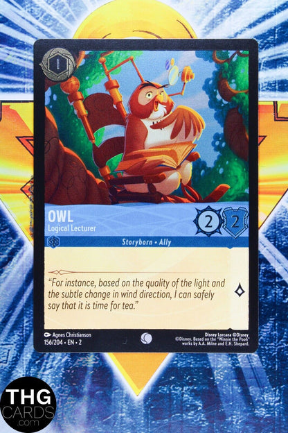 Owl, Logical Lecturer 156/204 Foil Common Lorcana Rise Floodborn Card