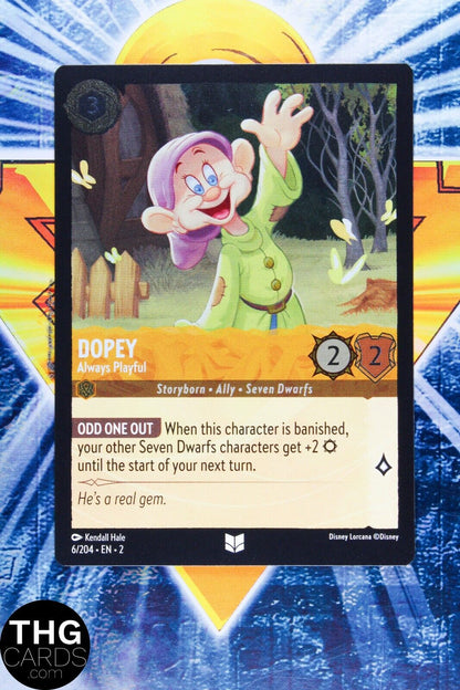 Dopey, Always Playful 6/204 Foil Uncommon Lorcana Rise of Floodborn