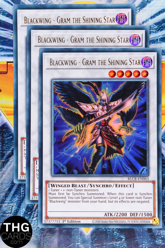 Blackwing - Gram the Shining Star BLCR-EN063 1st Ultra Rare Yugioh Card Playset