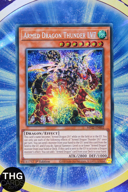 Armed Dragon Thunder LV7 MP22-EN002 1st Edition Secret Rare Yugioh Card