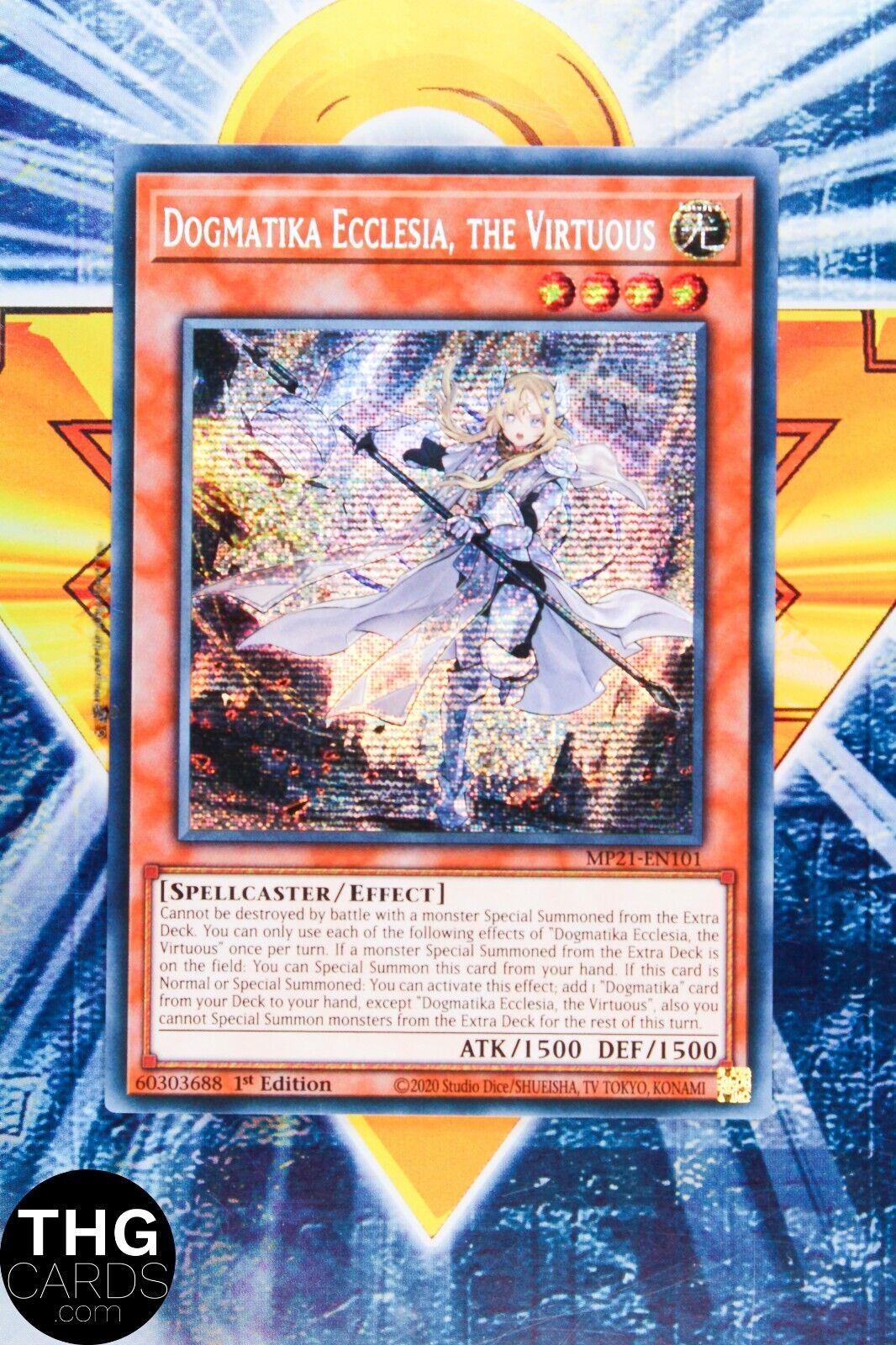 Dogmatika Ecclesia, the Virtuous MP21-EN101 1st Edition Secret Rare Yugioh Card