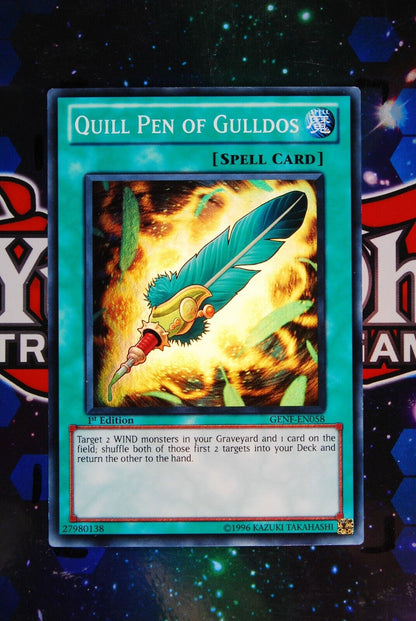 Quill Pen of Gulldos GENF-EN058 1st Edition Super Rare Yugioh Cards
