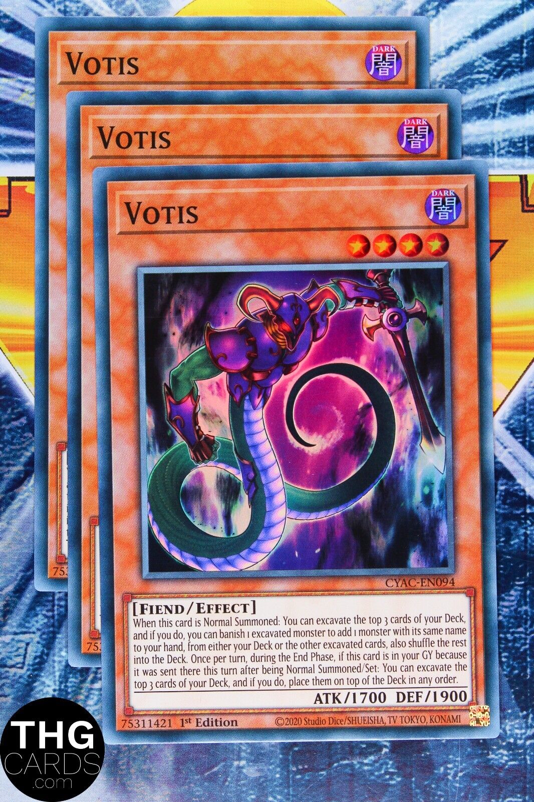 Votis CYAC-EN094 1st Edition Super Rare Yugioh Card Playset