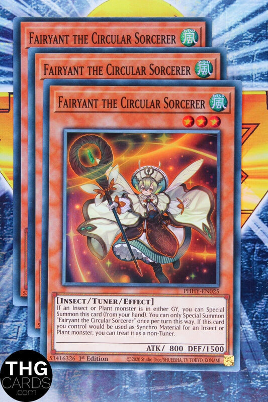 Fairyany the Circular Sorcerer PHHY-EN025 1st Ed Super Rare Yugioh Card Playset