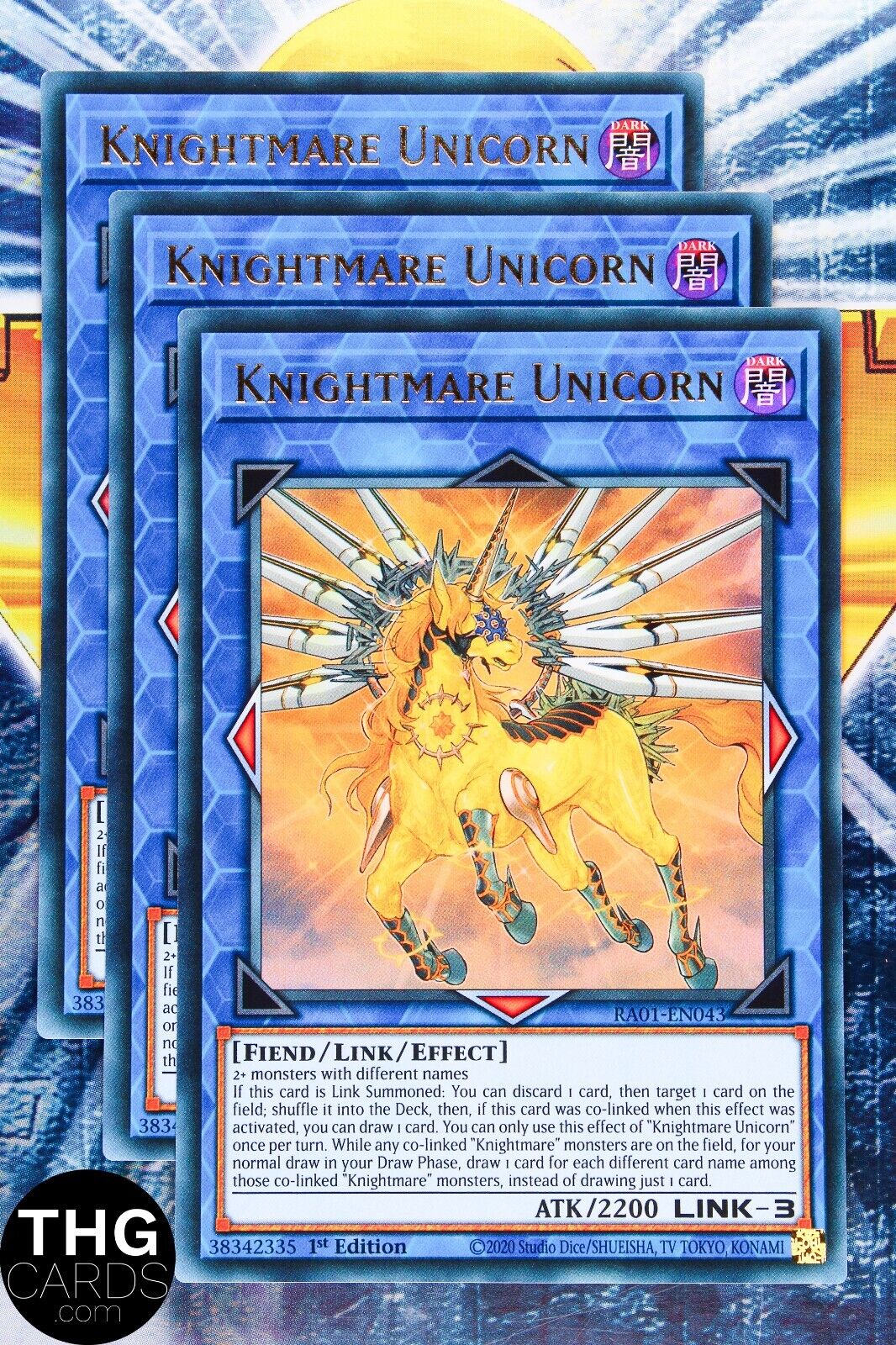 Knightmare Unicorn RA01-EN043 1st Edition Ultra Rare Yugioh Card Playset