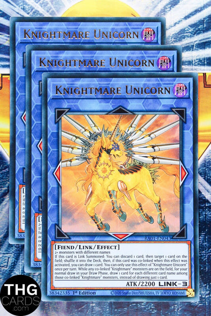 Knightmare Unicorn RA01-EN043 1st Edition Ultra Rare Yugioh Card Playset