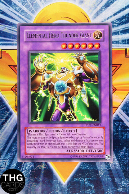 Elemental Hero Thunder Giant DP1-EN011 Rare Yugioh Card 3