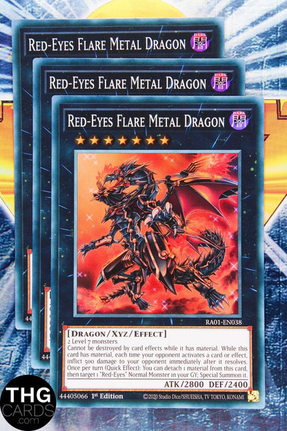 Red-Eyes Flare Metal Dragon RA01-EN038 1st Ed Super Rare Yugioh Card Playset