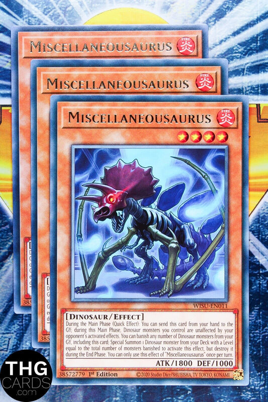 Miscellaneousaurus WISU-EN011 1st Edition Rare Yugioh Card Playset