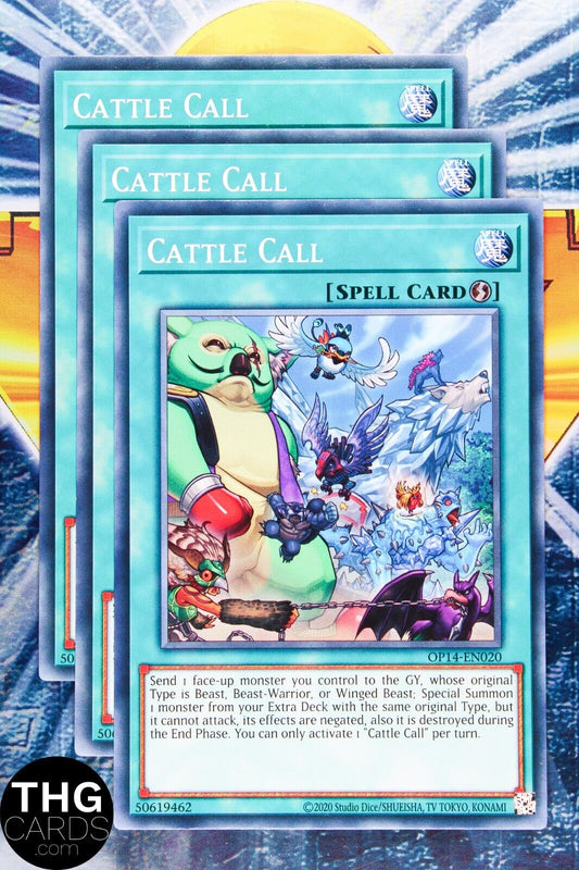 Cattle Call OP14-EN020 Common Yugioh Card Playset