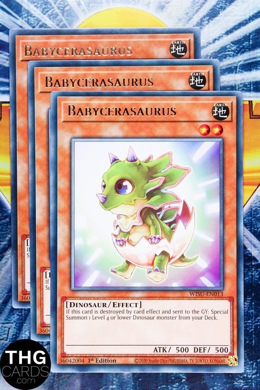 Babycerasaurus WISU-EN013 1st Edition Rare Yugioh Card Playset