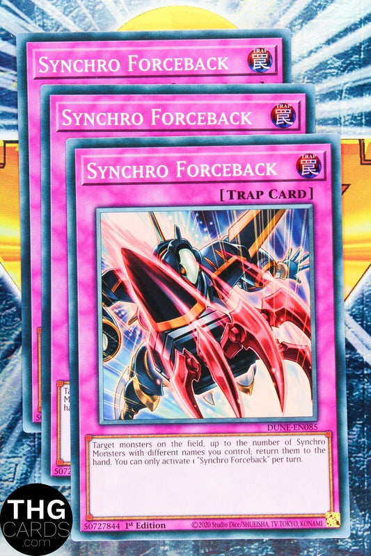 Synchro Forceback DUNE-EN085 1st Edition Super Rare Yugioh Card Playset
