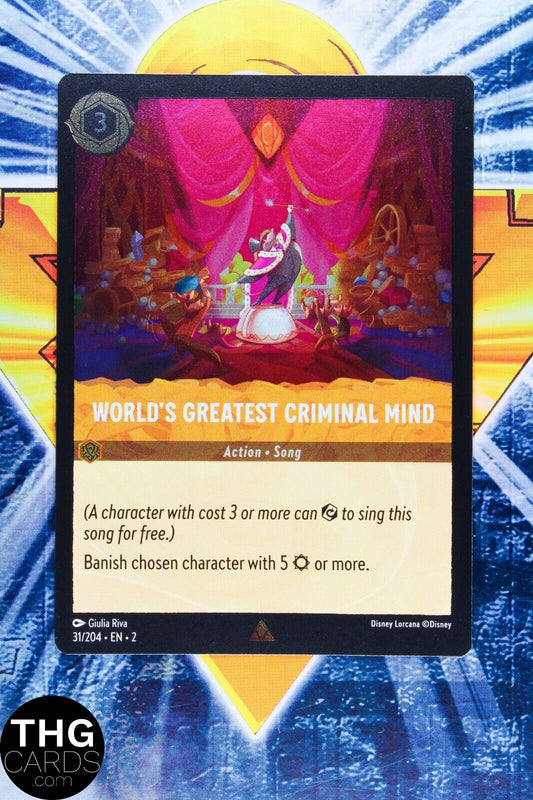 World's Greatest Criminal Mind 31/204 Foil Rare Lorcana Rise of Floodborn Card