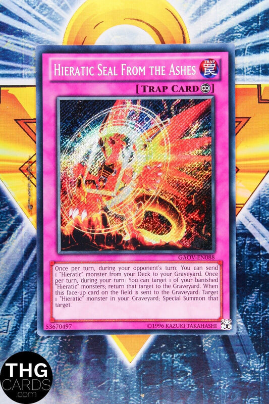 Hieratic Seal From the Ashes GAOV-EN088 Secret Rare Yugioh Card