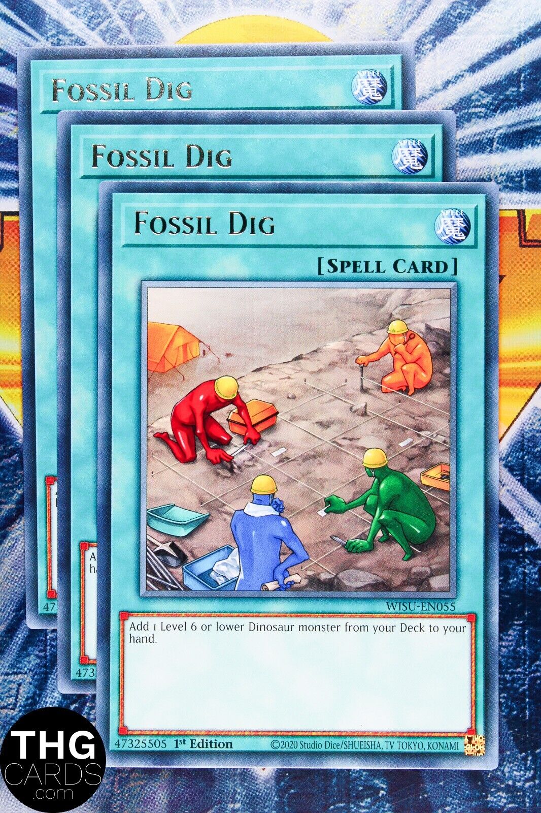 Fossil Dig WISU-EN055 1st Edition Rare Yugioh Card Playset