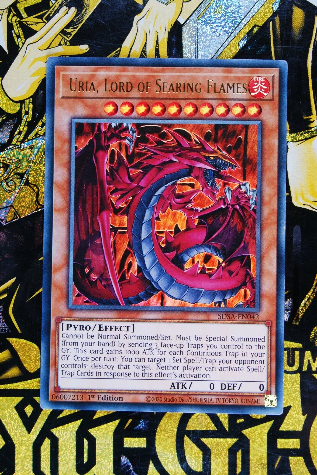 Uria, Lord of Searing Flames SDSA-EN042 1st Edition Ultra Rare Yugioh Card
