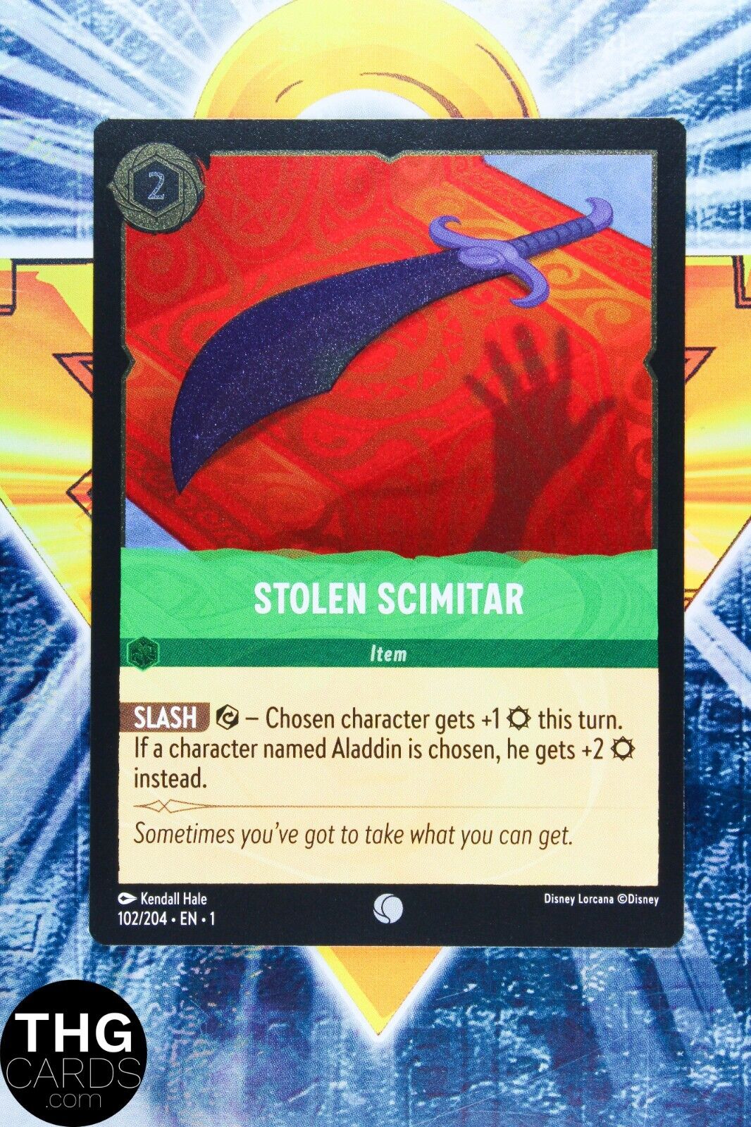 Stolen Scimitar 102/204 Foil Common Lorcana First Chapter Card