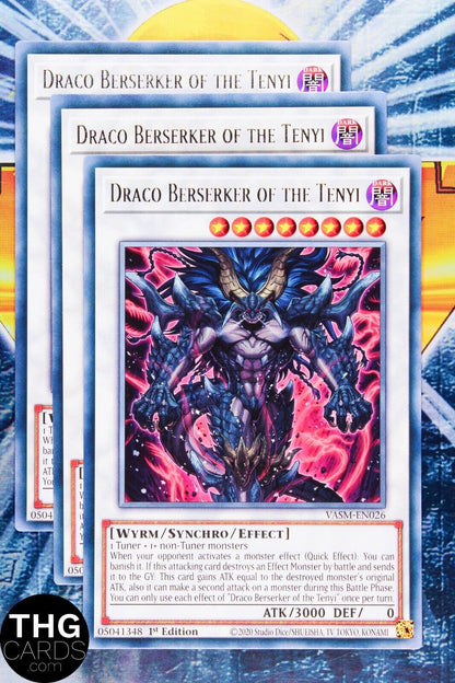 Draco Berserker of the Tenyi VASM-EN026 1st Edition Rare Yugioh Card Playset