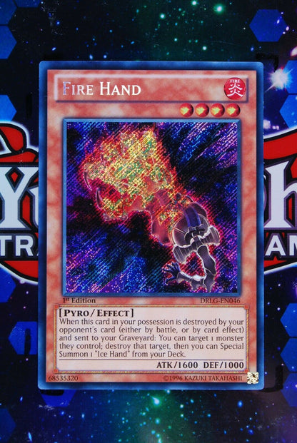 Fire Hand DRLG-EN046 1st Edition Secret Rare Yugioh Card